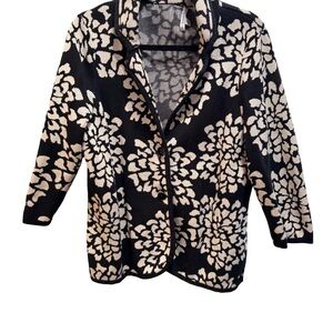 Isaac Mizrahi Black and White Patterned Blazer